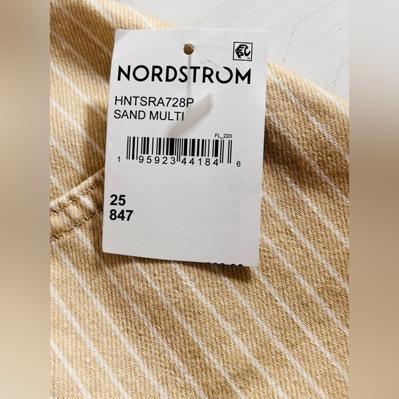 Frame High N Tight Striped Denim Mini Skirt, Color Sand Multi, Size 25 - Picture 7 of 11